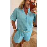 Conjunto Perola Azul Claro