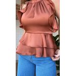 Blusa Babados Bella Marrom