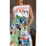 Vestido Cropped Arara Galho Estampado