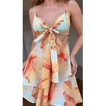Vestido Curto Vestida De Flor Estampado