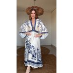 Vestido Midi Mar De Ondas Estampado