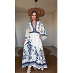 Vestido Midi Mar De Ondas Estampado