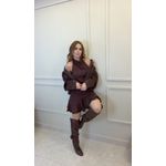 Vestido Frente Unica Aline Marrom