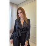 Blusa Seda Poá Beatriz Preto