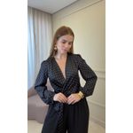 Blusa Seda Poá Beatriz Preto
