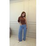 Blusa Nula Manga Cíntia Marrom