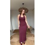 Vestido Midi Frente Unica Vinho