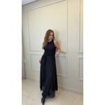 Vestido Cropped Amarração Tule Preto