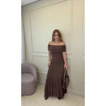 Vestido Tule Aurora Marrom