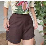 Short Em Linho Marrom