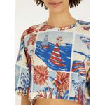 Tshirt Cropped Diario De Verão Estampado
