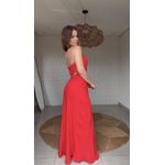 Vestido Frente Única Chiclé Vermelha