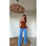Blusa Malu Peplum Marrom