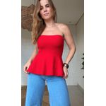 Blusa Malu Peplum Vermelha