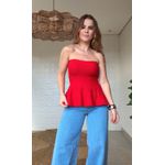 Blusa Malu Peplum Vermelha
