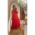 Vestido Longo Alça Midi Mariana Vermelha