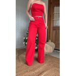 Calça Jeans Wide Leg Laura Vermelha