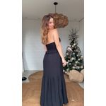 Vestido Longo Decote Lastex Preto