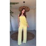 Conjunto Body E Calça Flor De Lichia Amarelo Mantega