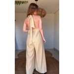 Macacão Frente Única Pantalona Bege 