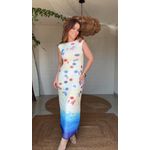 Vestido Tule Praia Do Poá Estampado