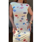 Vestido Tule Praia Do Poá Estampado