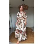 Vestido Midi Torção Floral Raiana Estampado