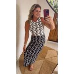 Vestido Recorte Peixe Copa Estampado