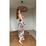 Vestido Tule Reto Tropicalzinho Estampado