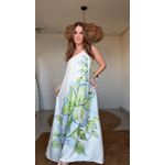 Vestido Longo Lirio Tropical Estampado