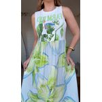 Vestido Midi Mojito Lirio Tropical Estampado
