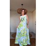 Vestido Midi Mojito Lirio Tropical Estampado