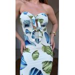 Vestido Midi Sem Alça Concha Litoral Estampado