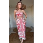 Saia Midi Reta Coqueiro De Flor Estampado