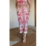 Saia Midi Reta Coqueiro De Flor Estampado