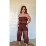 Top Renda Iris Marrom