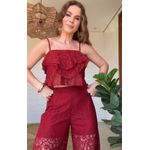 Top Renda Iris Vermelha