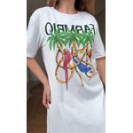 Vestido Midi Cordas E Aves Estampado