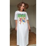 Vestido Midi Cordas E Aves Estampado