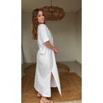 Vestido Midi Cordas E Aves Estampado