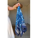 Lenço Liso Seda Azul Marinho