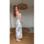 Vestido Sem Alça Mar De Ondas Estampado