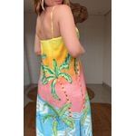 Vestido Longo Paisagem Solar Estampado