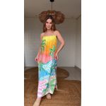 Vestido Longo Paisagem Solar Estampado