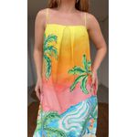 Vestido Longo Paisagem Solar Estampado