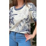 Tshirt Cropped Mar De Ondas Farm Estampado
