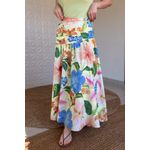 Saia Longa Flor De Praia Estampado