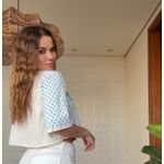 Tshirt Cropped Poá Berverly Azul