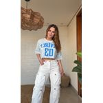 Tshirt Cropped Poá Berverly Azul