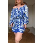 Vestido Curto Mg Lenço Jardim De Banana Estampado